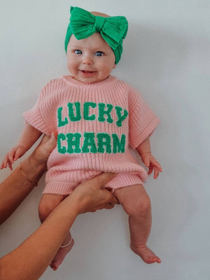 Sweater Romper, Lucky Charm Pink