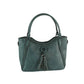 Whipstitch Tassel Bead Accented Shoulder Tote