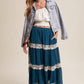Fall for Me Tiered Lace-Trim Maxi Skirt