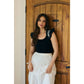 SALE Embroidered Flutter Sleeve Top
