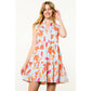 Morgan Sleeveless Flower Striped Dress