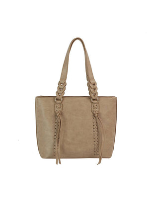 Cross Stitch Detailed Braided Tote