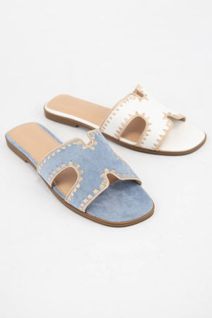 Melly Stitched Sandal in Blue