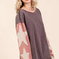 STAR PATCH LONG SLEEVE COLORBLOCK TOP
