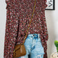 SALE Fashion-W Ditsy Floral Smocked Ruffled Blouse