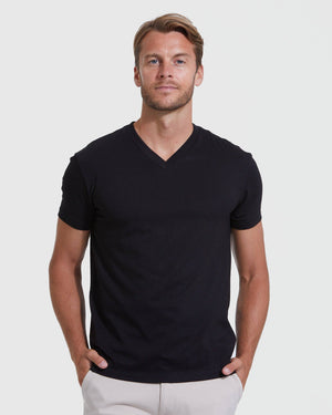 Short Sleeve T-Shirt | V-Neck | Black