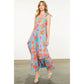 Joslyn Tie Strap Flower Print Maxi Dress