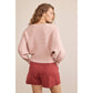 Pearl Embellished Pink Boatneck Sweater