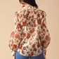 SALE Neck Tie Floral Blouse