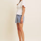 BUTTON-DOWN COTTON EYELET BLOUSE WITH SMOCKED BACK