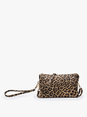 Riley Leopard 3 Compartment Crossbody/Wristlet