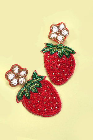 Strawberry Seed Bead Earrings