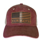 HOLD FAST Mens Cap Flag Burgundy Leather