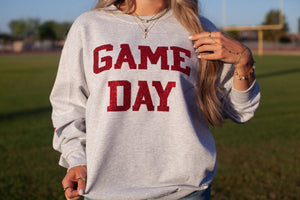Red full glitter game day sweatshirt