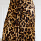 Leopard Print Pleated Midi Skirt