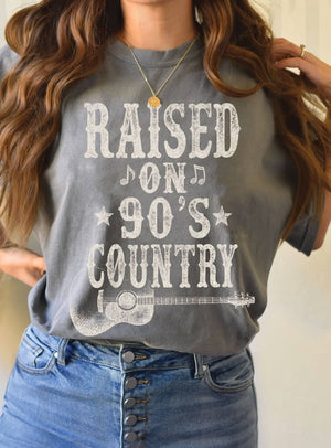 RAISED ON 90'S COUNTRY MUSIC GRAPHIC TSHIRT
