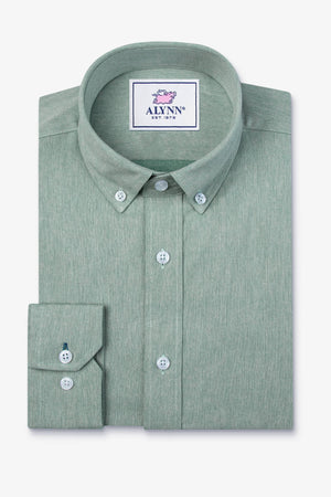 Caden Casual Untuckable Casual Fit Dress Shirt Green - Alynn