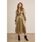 SALE SHINY NIGHTTIME METALLIC PLUNGE NECK MIDI DRESS