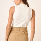 Rib Knit Edge Detail Sleeveless Top