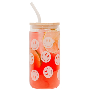 Smiley 17 oz Can Glass