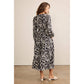Printed Cross Tie Midi Dress
