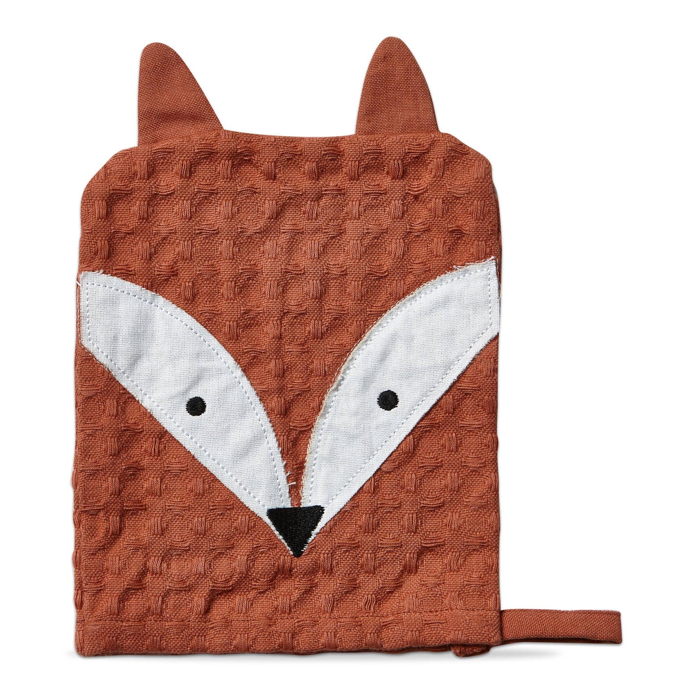 Fox Waffle Weave Bath Mitt - Burnt Sienna