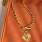 Après 18K Gold Non-Tarnish Green Heart Chain Necklace
