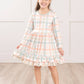 Peachy Mint Plaid Ruffle Dress