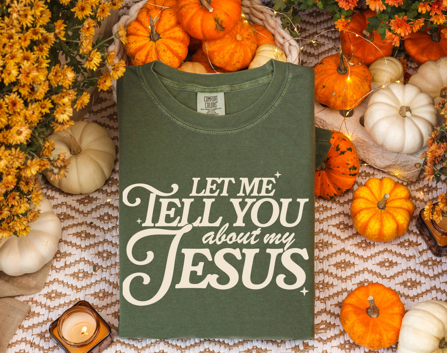Let Me Tell you Bout my Jesus Religious Comfort Colors Tee