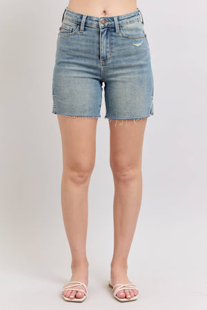 Judy Blue Vintage Wash Side Slit Shorts