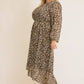 SALE PLUS SIZE Round Neck Leopard Dress