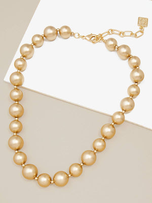Matte Metal Beaded Collar Necklace