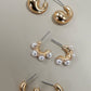Gold & Pearl Hoop Trio Earrings