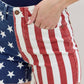 Judy Blue HW Americana Flag Fray Hem Shorts