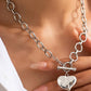 Hammered Heart Toggle Necklace