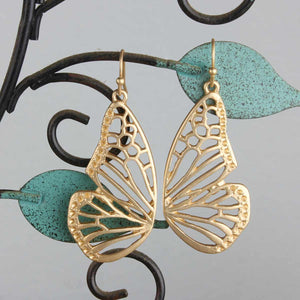 Gold Butterfly Wings Earrings