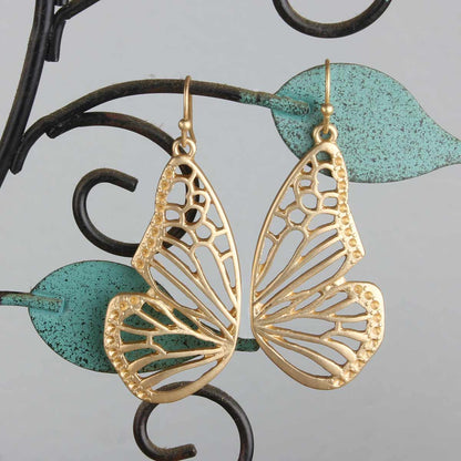 Gold Butterfly Wings Earrings