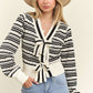 Lovely Bow Striped Sweater