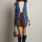 Braided Trim Denim Vest