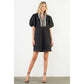 Puff Sleeve Embroidered Textured Dress