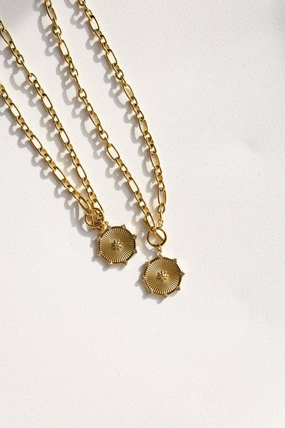 Raylee Toggle Starburst Coin Necklace
