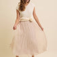 A Crinkle In Time Champagne Elastic Waistband Skirt