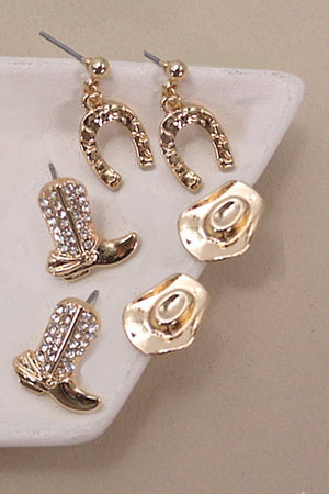 Western Earring Trio