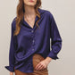 Satin Button Down Blouse