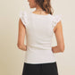 SALE Embroidered Flutter Sleeve Top