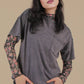 Mineral Washed Knit Top with Pocket