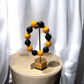 Black and Gold Game Day Chunky Bead Bracelet