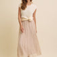 A Crinkle In Time Champagne Elastic Waistband Skirt