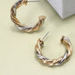 Mixed Metal Twisted Hoop Earring