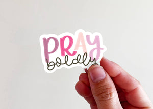 PRAY Boldly pink & purple Vinyl Sticker